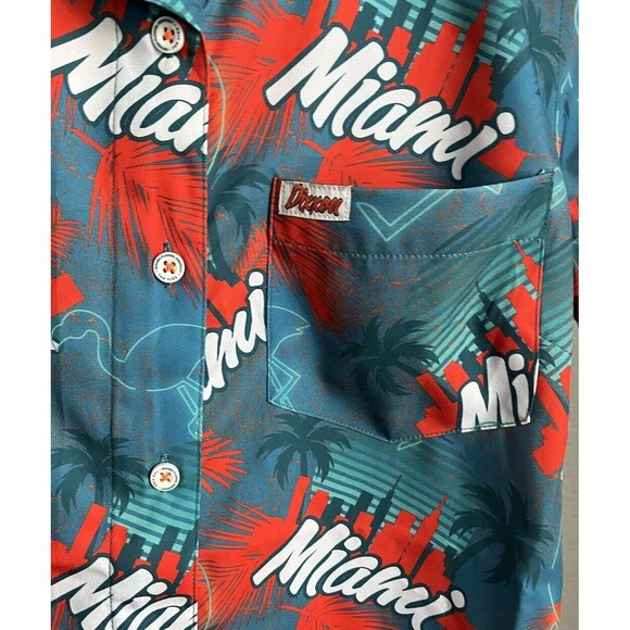 Dixxon Flannel Co. Women’s S The Vice Miami Print Button Down Party Shirt - Picture 4 of 10